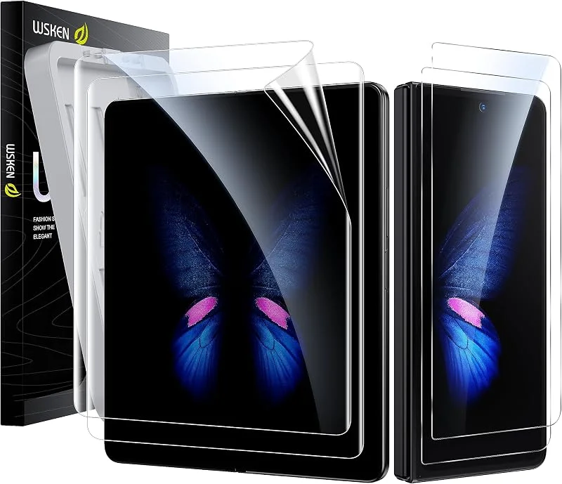WSKEN för Samsung Galaxy Z Fold 5, 4 skärmskydd, [Lätt att installera] [bubbla självutrotning] inuti mjuk TPU-film + 2-pack främre härdat glas inga veck, inga bubblor — Mobil och surfplatta