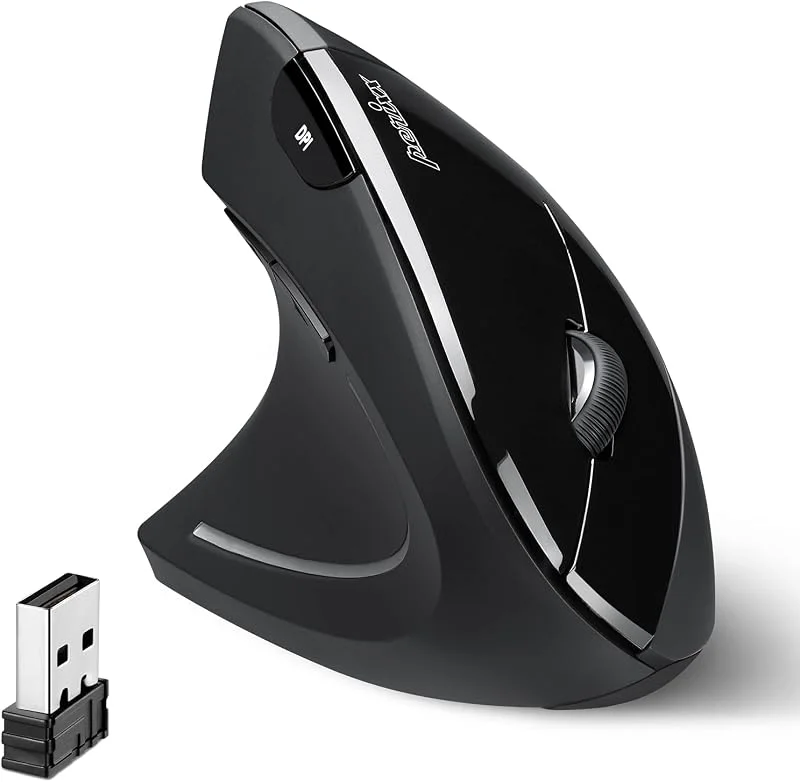 Perixx Perimice-713L ergonomisk vertikal trådlös vänsterhänt mus - 6 knappar - förebyggande av musslor — Datortillbehör