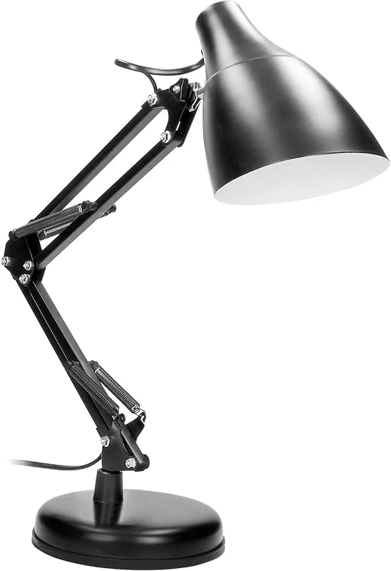 VIRONE DIAN Skrivbordslampa E27 Stålfäste (svart) — Hushållselektronik