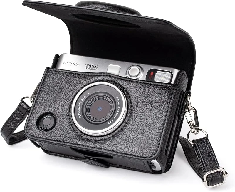 MUZIRI KINOKOO Mini EVO kamerafodral Kompatibel med Polaroid Mini EVO kameraskyddsväska med justerbar axelrem (svart) — Portabel digital och ljud
