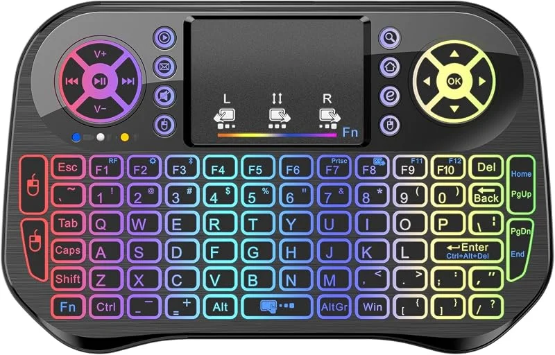 i10 Mini trådlöst tangentbord, smart TV-tangentbord, Android-tangentbord med pekplatta, Bluetooth och 2, 4 G minitangentbord för smart TV-fjärrkontroll, PC, Pad, Xbox, Android box, HTPC, etc — Datortillbehör