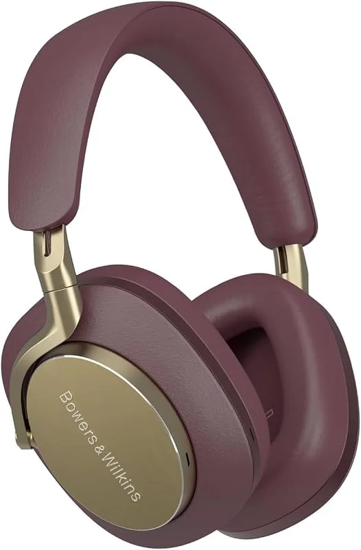 Bowers & Wilkins PX8 flaggskepp brusreducerande trådlösa over-ear-hörlurar med Bluetooth 5.0 och snabbladdning, 30 timmars högupplöst uppspelning och inbyggd mikrofon – kunglig vinröd — Hörlurar och ljud