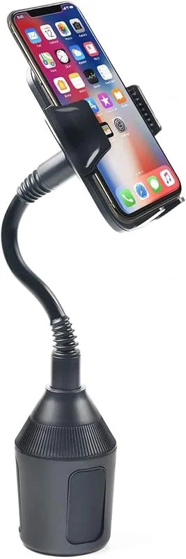 DBREAKS Universell bilhållare med 8, 4 cm flexibel arm, justerbart fäste på bilmugghållare, för iPhone, smartphone och telefon — Mobil och surfplatta