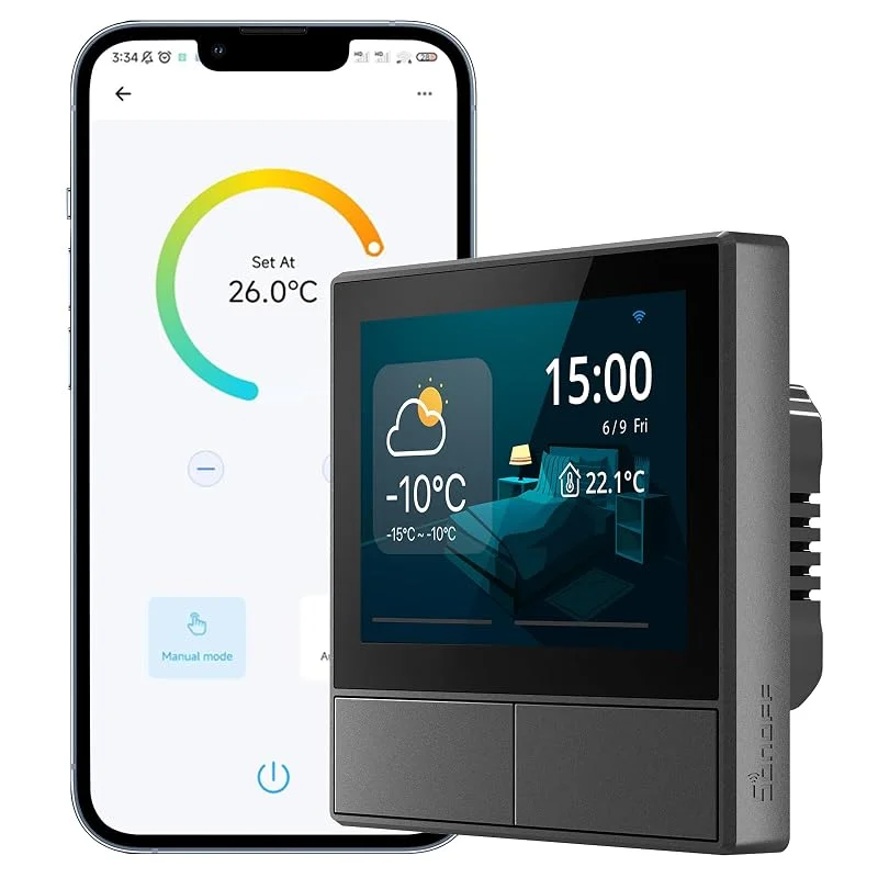 Sonoff NSPanel Smart Scene Wall Switch, smart skärm, inbyggd temperaturtermostat och miljösensor, allt-i-ett-kontrollcenter på HMI-panelen — Smarta hem