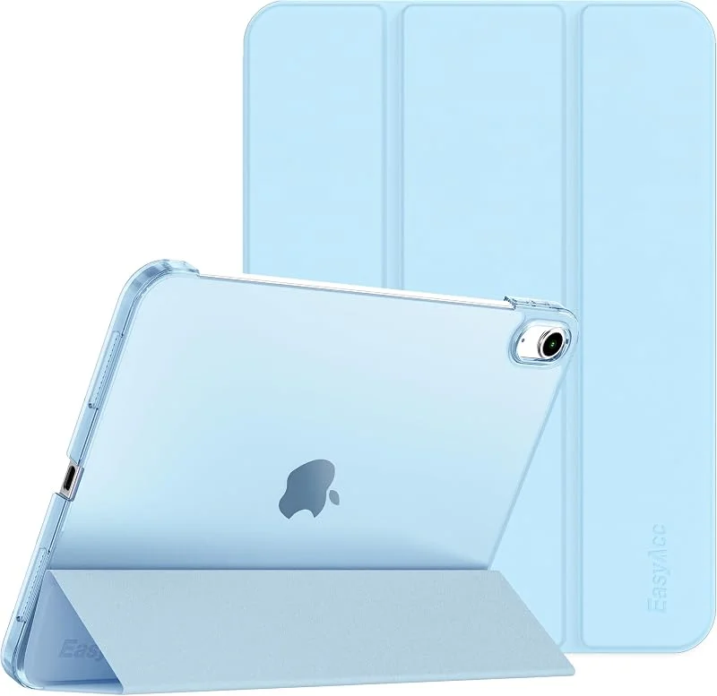 EasyAcc Fodral för iPad A16 11:e generationen, iPad 10:e generationen 10, 9 tum, ultratunt fodral med automatisk sömn, väckningsfunktion skyddsfodral, isblått — Mobil och surfplatta