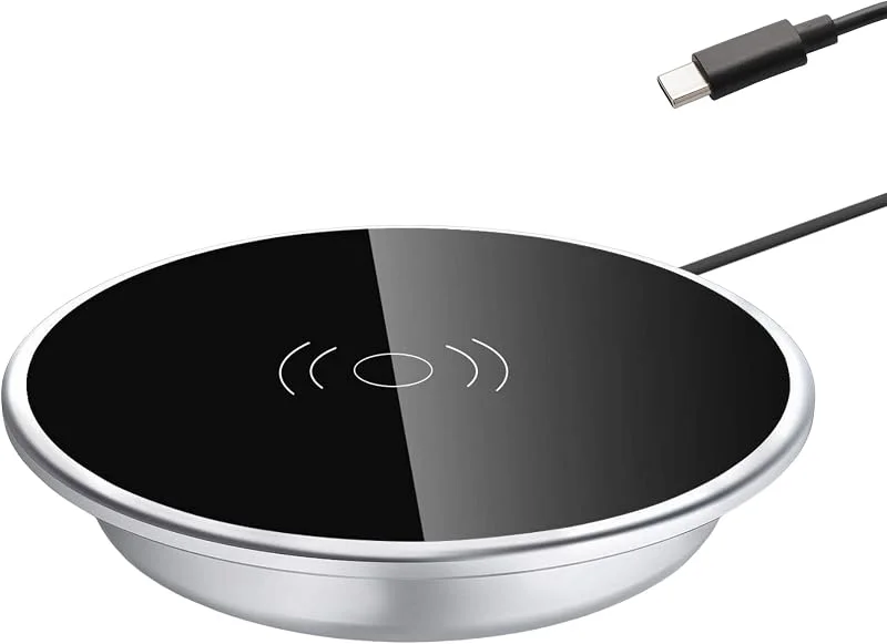 cielb, 15 W inbyggd USB-C-trådlös laddare Ø 60 mm snabbladdningsstation för smartphones, möbler, induktion, snabbladdare, trådlös laddare — Mobil och surfplatta