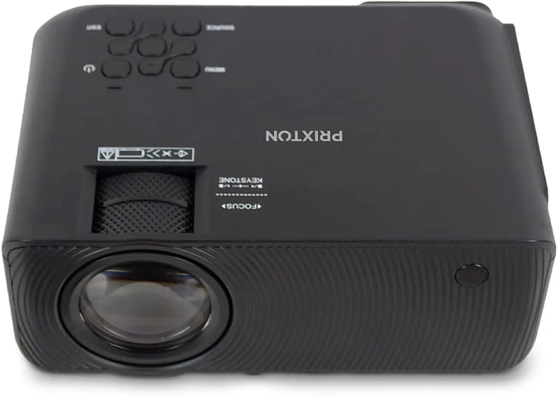 PRIXTON Deluxe – miniprojektor med WiFi. Bärbar projektor 4k-projektor kompatibel 1080P Full HD 7000 lumen 20. 00 timmars uppspelning 230» 160 ANSI-lumen VGA, 2xHDMI, USB. 2, SD, Jack, AV IN, DC IN — Portabel digital och ljud