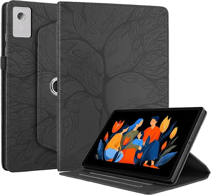 fodral för Lenovo Idea Tab Plus 12, 1 tum 2025 TB361ZU TB361FU PU läder 360° vridbar multivinkel skyddsfodral med stativfunktion och pennhållare fodral för Lenovo Idea Tab Plus 12, 1 tum svart — Mobil och surfplatta