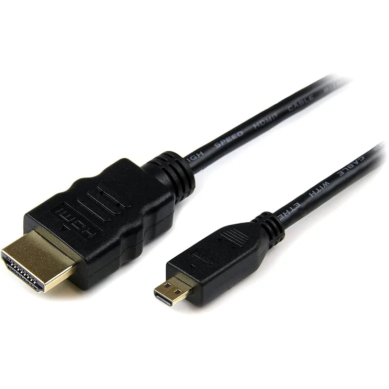 StarTech.com 50 cm mikro HDMI till HDMI-kabel med Ethernet – 4K 30 Hz video – hållbar höghastighetsmikroHDMI typ-D till HDMI 1.4 adapterkabel, omvandlarsladd, UHD HDMI-skärm, TV, skärm – M, M (HDADMM50 — Laddning och kablar
