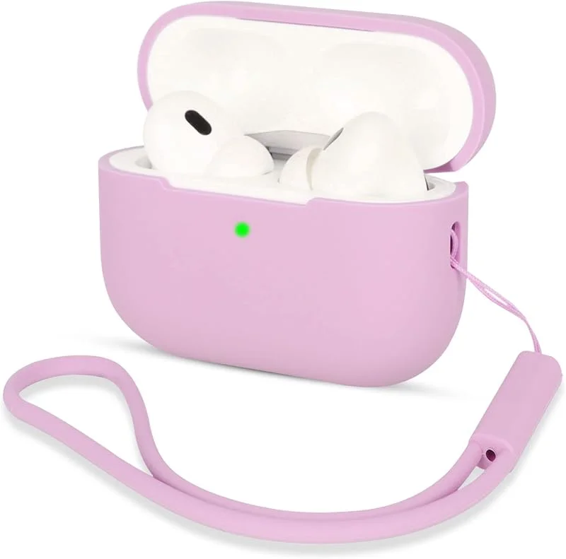 Kompatibel med AirPods PRO 2 fodral fodral, halkfri silikon stötsäkert skyddsfodral för Airpods PRO 2 andra generationen 2022 silikonfodral, lavendelrosa — Mobil och surfplatta