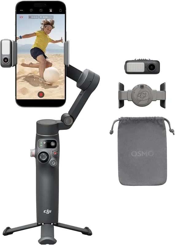 DJI Osmo Mobile 7P gimbalstabilisator (iPhone, Android), inbyggd spårning — Portabel digital och ljud