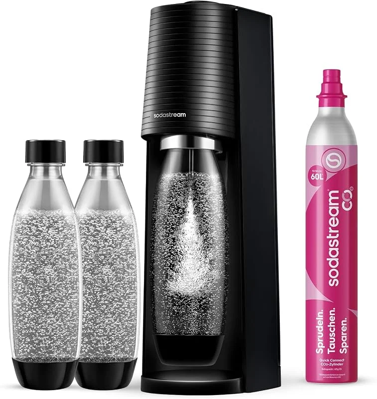 Sodastream - Terra Kolsyremaskin, 60L CO₂, 3x 1L Flaskor, Svart — Kök & Hushåll