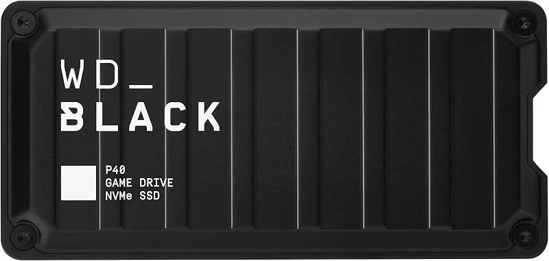 WD_BLACK P40 1 TB spelenhet SSD, extern ssd-enhet, bärbar, fungerar med Playstation, PS5, Xbox, PC & Mac, Superspeed USB 3.2 Gen 2x2, upp till 2000 MB, s, WD_BLACK instrumentpanel, anpassningsbar — Portabel digital och ljud