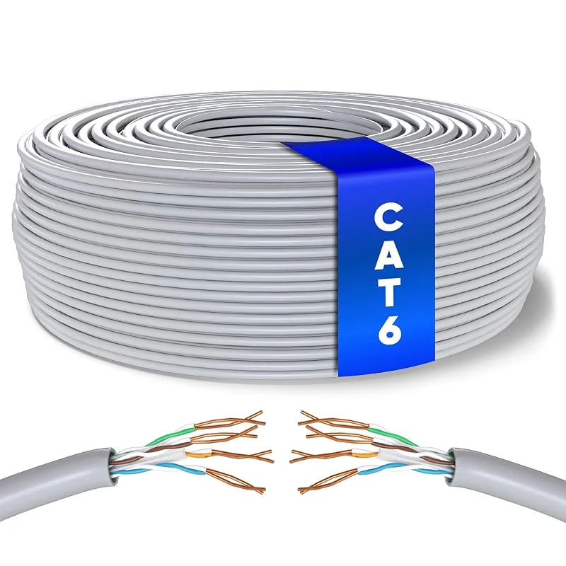 Mr. Tronic 50m Ethernet-Nätverkskabel, CAT6, AWG24, CCA, UTP (50 Meter, Grå) — Laddning och kablar