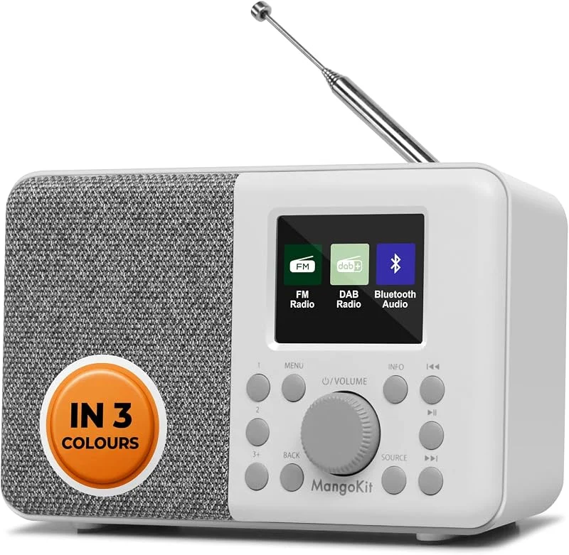 MD3 DAB-radio, Bluetooth, 2, 4-tums skärm, 40 förinställningar, stengrå — Portabel digital och ljud