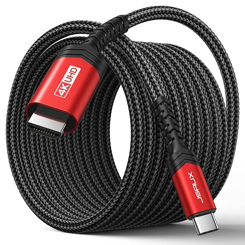 JSAUX USB C till HDMI-kabel 4M, 4K@60Hz USB C till HDMI UHD, för iPhone 17 — Laddning och kablar