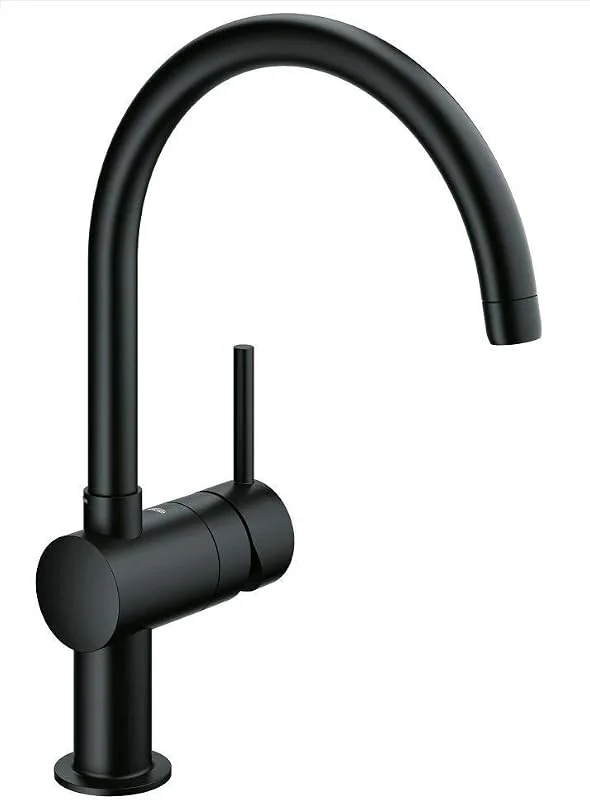 GROHE Minta köksarmaturer – enhandsdiskbänksbatteri (DN 15, C-utlopp) sammet svart, 32917KS0 — Kök & Hushåll