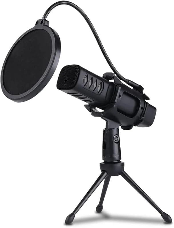 NK Streaming-mikrofon - USB-kondensatormikrofon med stativ och popfilter för PC, Mac, PS4-5, bred kompatibilitet, Plug & Play (Streaming, Podcast, Youtube, Discord) — Datortillbehör