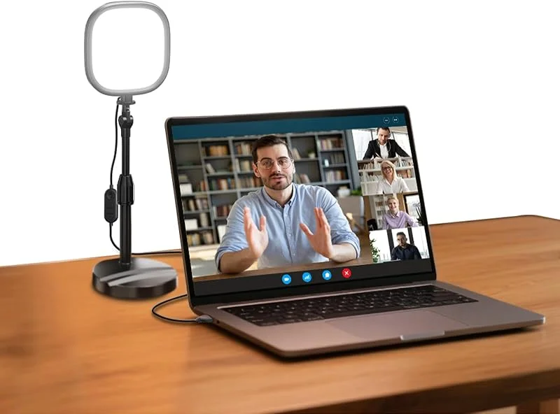 NEEWER Basics 5" LED-ringlampa med fullskärm och stativ för videosamtal vid skrivbordet, CRI95, 10W tvåfärgad kantbelyst belysning för Zoom, dator, laptop, webbkamera och streaming, NL10 — Mobil och surfplatta