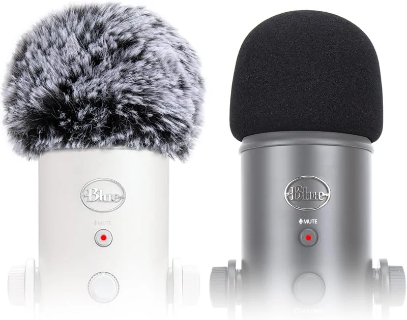 SUNMON Blue Yeti popfilter, Blue Yeti-mikrofonskydd skum och Yeti-mikrofon lurvigt skum, popfilter för Blue Yeti Pro USB-kondensatormikrofon, inomhus utomhus popfilter för mikrofon (2-pack) — Hörlurar och ljud