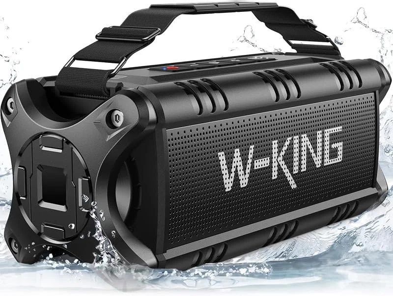 W-KING 90 W Max Bluetooth-högtalare, IPX6 vattentäta bärbara högtalare trådlös Bluetooth, 50 W djup bas hög utomhushögtalare med 40 H speltid, stereoparning, TF-kort, AUX, NFC för hemmafest, camping — Hörlurar och ljud