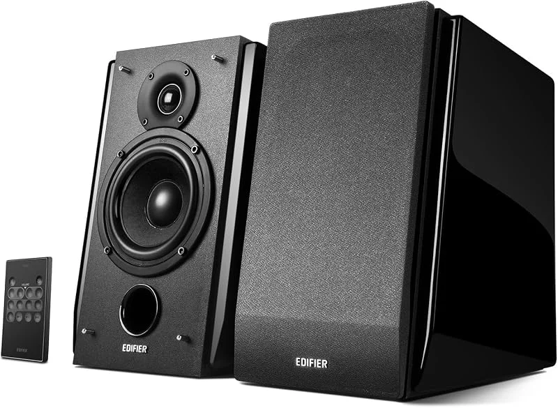 Edifier R1850DB Aktiva bokhylla högtalare med Bluetooth och optisk ingång - 2.0 Studiomonitor högtalare - Inbyggd förstärkare med subwooferutgång — Hörlurar och ljud