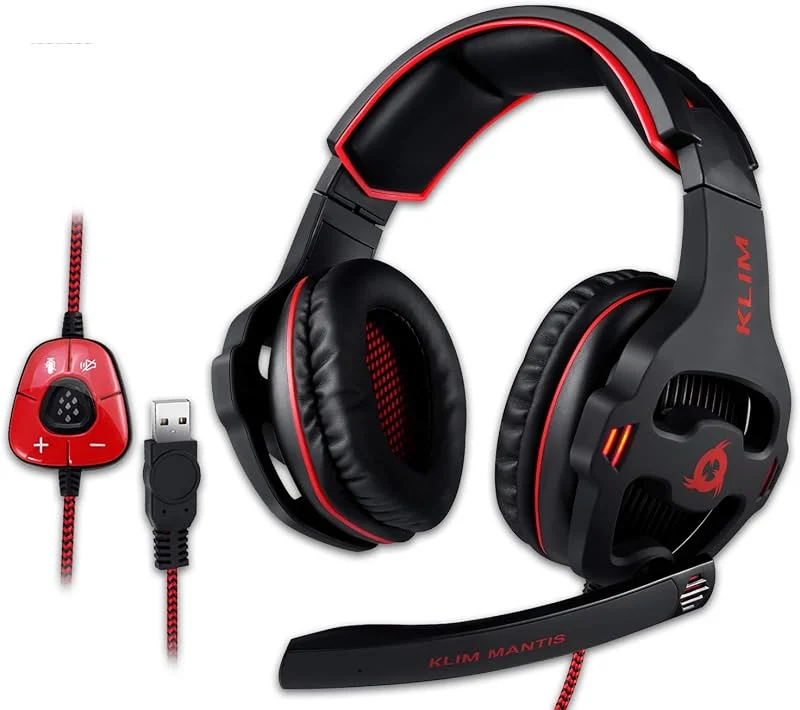 KLIM Mantis Gaming Headset - USB, Headset med mikrofon för PC, PS4, PS5, Nintendo Switch, Mac + 7.1 Surround Sound Noise Refiling Gaming -hörlurar - PS5 -headset, Ny — Hörlurar och ljud