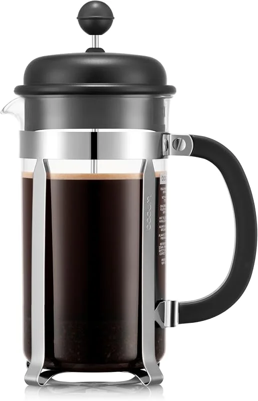 Bodum Caffettiera Kaffebryggare, rostfritt stålfilter, Svart, 1 L — Kök & Hushåll