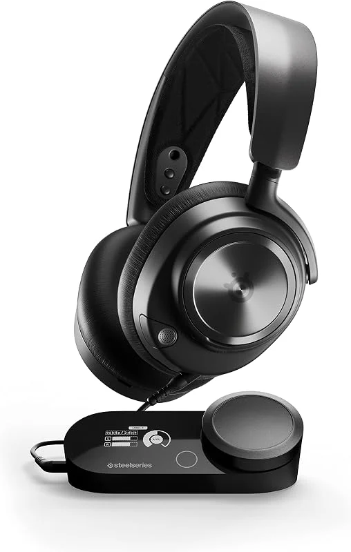 SteelSeries Arctis Nova Pro Multi-System Gaming Headset – Hi-fi-drivrutiner i premiumkvalitet – 360° spatialt ljud – GameDAC Gen 2 – ESS Sabre Quad-DAC – ClearCast Gen 2 Mic – PC, PS5, PS4, Switch — Hörlurar och ljud