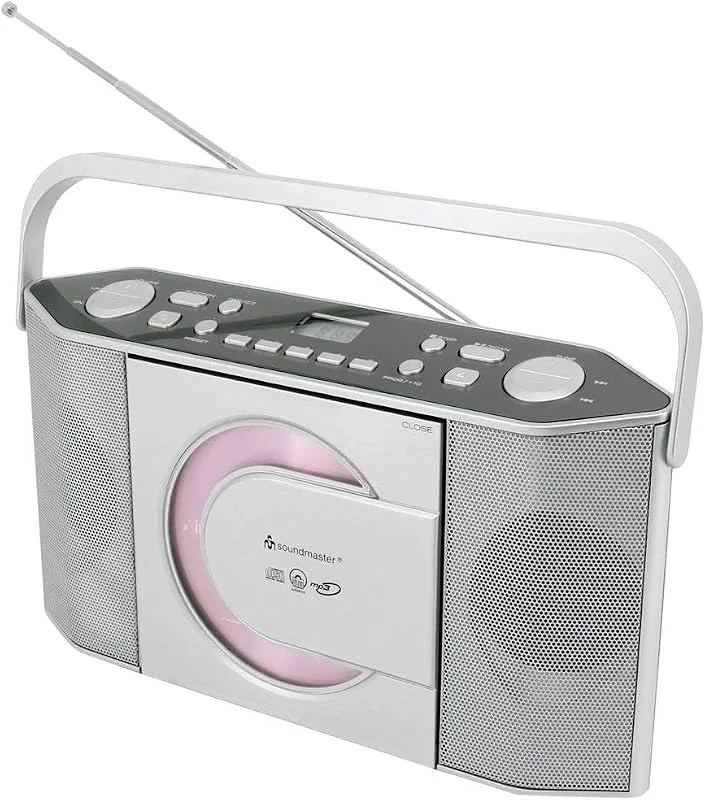 Soundmaster RCD1755SI bärbar radio med CD-spelare FM-PLL MP3-hörlursuttag — Portabel digital och ljud