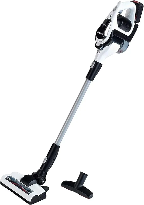 Theo Klein 6812 Bosch Unlimited dammsugare, Batteridriven dammsugare med sug- och ljudfunktion, Vrid- och avtagbart golvmunstycke med rullvals, Leksak för barn från 3 år — Hushållselektronik