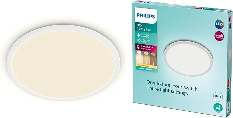 Philips Superslim rund taklampa 18 W, vit — Smart belysning