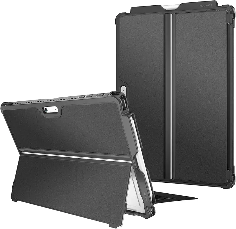 Fintie Fodral för Microsoft Surface Pro 7+, 7, 6, 5, Pro LTE 12, 3 tum (inte med Surface Pro 8, 9, 10, 11, 12), hårt skal skyddsfodral med pennhållare, originalstativ, kompatibelt med typ Cover tangentbord — Mobil och surfplatta
