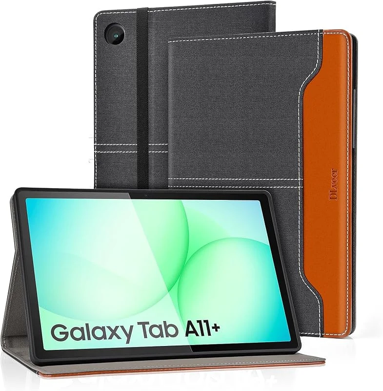 Fodral till Samsung Galaxy Tab A9 Plus 2023 11 tum, mjukt TPU-skyddsfodral för Samsung A9+ surfplatta med automatisk uppvakning, sömn, flera vinklar PU-läderfodral med ficka för Samsung Tablet — Mobil och surfplatta