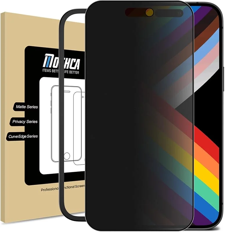 Mothca Privacy Matte Skärmskydd för iPhone 17 Pro Max med Svart Kant, 9H Glas Anti Spion Anti Reflex Anti Fingeravtryck, Full Coverage Screen Protector Reptåligt Skydd och Silkeslen Känsla — Mobil och surfplatta