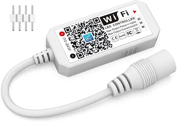 iNextStation Smart RGB WiFi LED-styrenhet 4-stifts utgång kompatibel med Alexa, Google Home Assistant, IFTTT Android, iOS för SMD 3535 5050 2835 färgskiftande LED-lysrör — Smart belysning