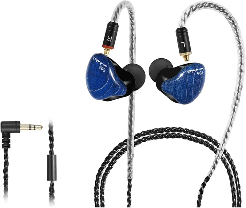 hörlurar för öronskärmar, HiFi-stereo IEM-hörlurar, dynamiska dubbla drivrutiner trådbundna öronsnäckor med avtagbar kabel, brusreducerande headset för sångare, musiker, trummisar, ljudfil — Hörlurar och ljud