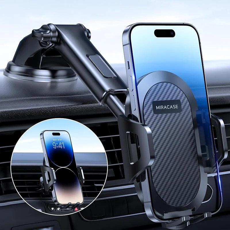 Miracase Mobilhållare bil 3-i-1 biltelefonhållare med sugkopp och ventilation, universell mobiltelefonhållare, bil kompatibel med alla smartphones (iPhone, Samsung, Huawei, LG, Xiaomi etc.) — Mobil och surfplatta