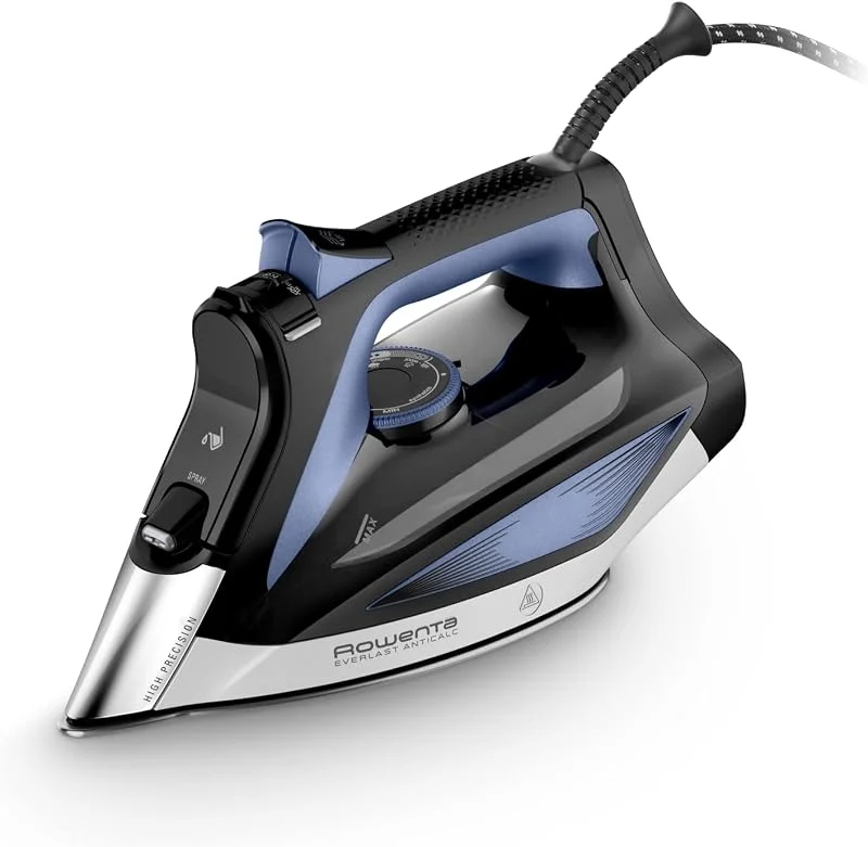Rowenta DW7320 Everlast Anticalc ångstrykjärn, 2 700 watt, 45 g, min. kontinuerlig ångutgång, 220 g, min. Ångpuff, droppstopp, antikalksystem, 300 ml vattentank, svart, blå — Hushållselektronik