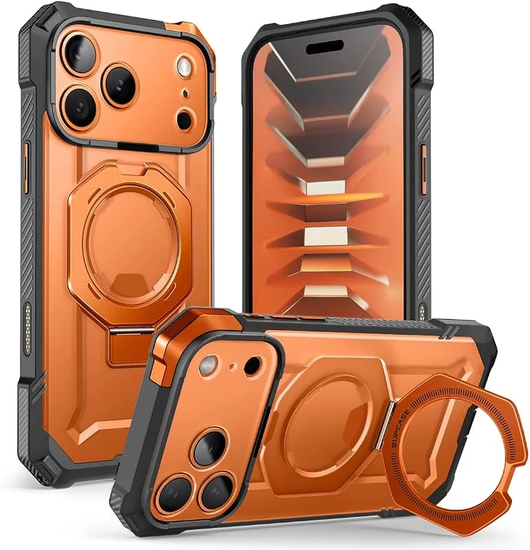 SUPCASE fodral för iPhone 18 Pro, iPhone 17 Pro med stativ, Coral — Mobil och surfplatta
