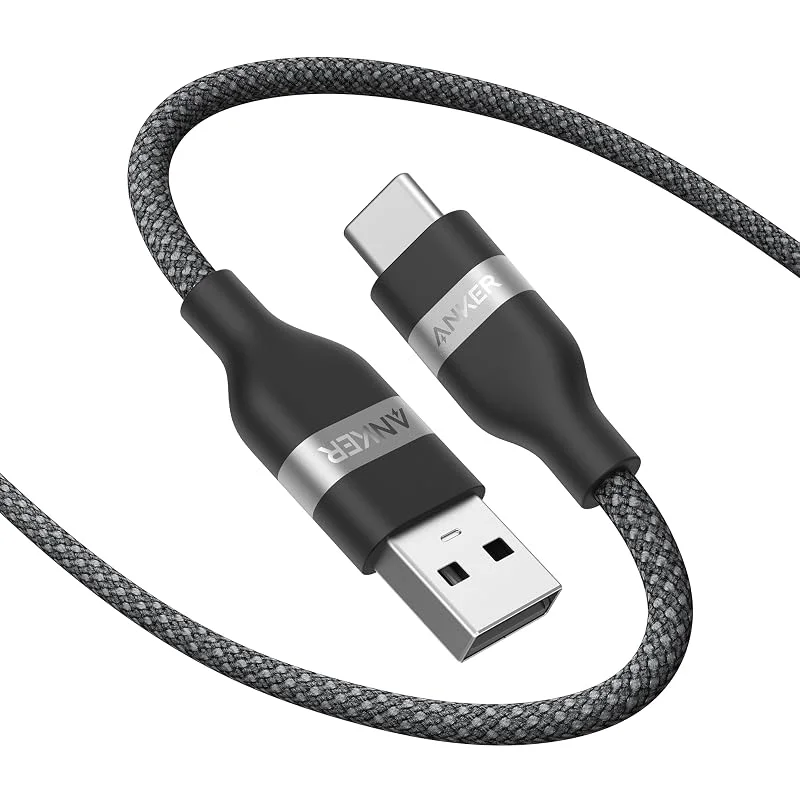 Anker USB C-kabel, 1, 8 m, USB A till USB C laddningskabel, USB A till typ C-kabel snabbladdningskabel för Galaxy Note 10 Note 9, S10+ S10, LG V30 (USB 2.0, svart), kompatibel med smartphone — Mobil och surfplatta