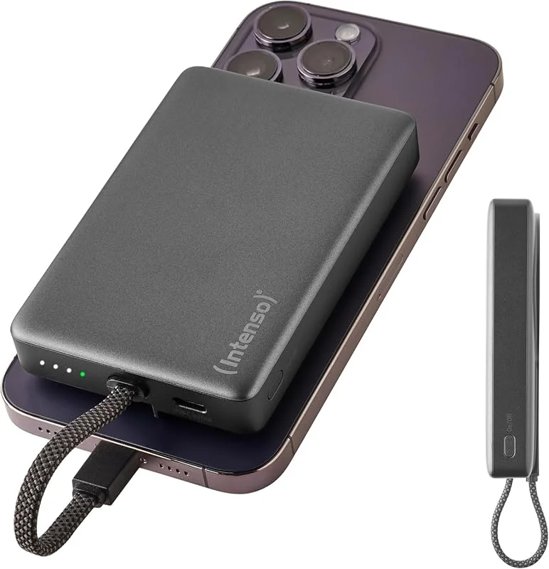 Intenso MC10000 magnetisk powerbank 10 000 mAh med USB-C-kabel — Mobil och surfplatta