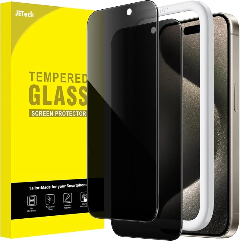 JETech Privacy Skärmskydd för iPhone 15 Pro Max, 2-Pack — Mobil och surfplatta
