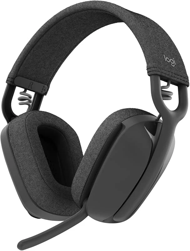 Logitech Zone Vibe 100 lätta trådlösa örontäckande hörlurar med brusreducerande mikrofon, avancerat multipunkt Bluetooth-headset, fungerar med Teams, Google Meet, Zoom, Mac, PC - Grå — Hörlurar och ljud