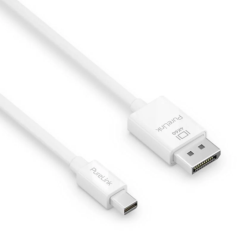 PureLink mini DisplayPort till Displayport 1, 3 kabel, 4K Ultra HD 60 Hz, 21, 6 GB, s bandbredd, guldpläterade kontakter, 1, 50 m, vit — Laddning och kablar