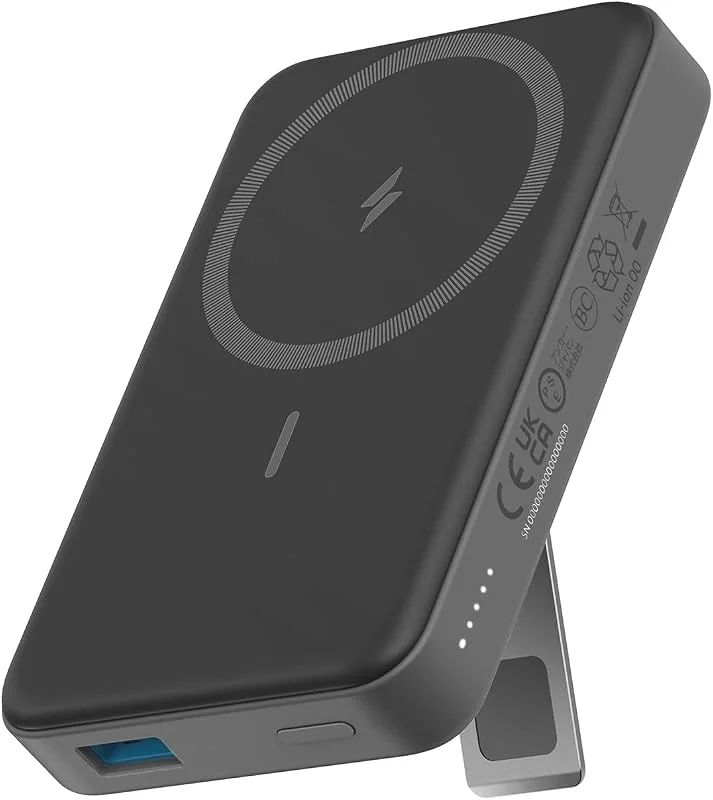 Anker Power Bank, 633 Magnetiskt Batteri, 10000mAh hopfällbar magnetisk trådlös bärbar laddare, 20W USB-C strömförsörjning för iPhone 16, 16 Pro, 16 Pro Max, 15, 15 Pro, 15 Pro Max — Mobil och surfplatta