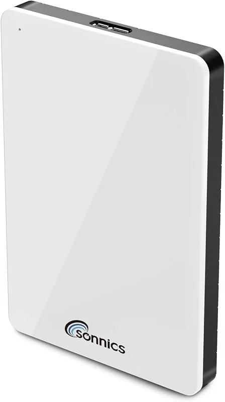Sonnics 750GB USB 3.0 Externa Portabla Hårddisk för Windows PC, Mac, XBOX ONE and PS4, Vit — Hårvård