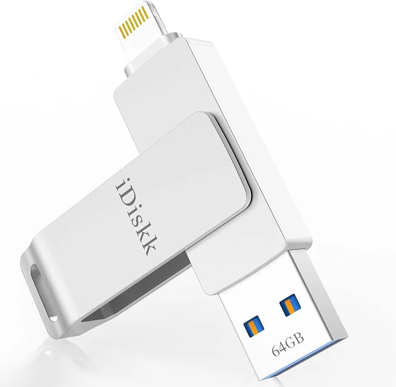 iDiskk USB Flash enheter flashminnen för iPhone och iPad, iPhone USB -minne Memory Stick Memory Stick Photo Stick Back Up Lightning USB 3.0 iOS (Apple MFi -certifierat) — Datortillbehör