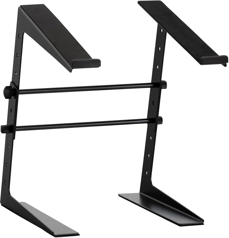 Pronomic LS-100 laptopstativ DJ notebook-stativ laptopstativ (justerbar höjd, perfekt för DJ:er och musiker, material: stål) svart — Datortillbehör