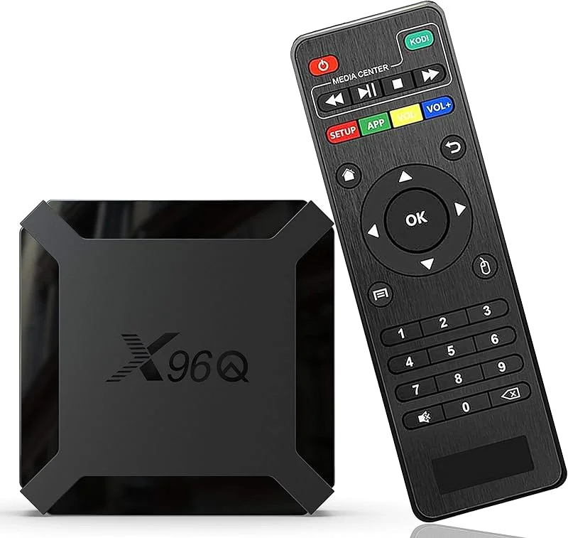 Android TV Box 10.0 box Android TV 4K HD X96Q Mini 2GO RAM 16GO ROM box wifi 2.4G skärmspegel din telefon på din TV — TV och streaming